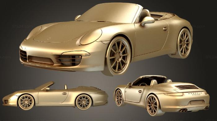 Автомобили и транспорт (Porsche 911 Carrera S Кабриолет (992), CARS_3136) 3D модель для ЧПУ станка