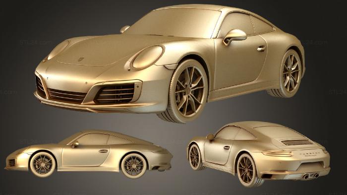 Автомобили и транспорт (Porsche 911 carrera t купе 991 2018, CARS_3137) 3D модель для ЧПУ станка