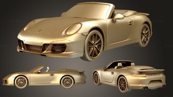 Автомобили и транспорт (Эксклюзивный кабриолет porsche 911, CARS_3138) 3D модель для ЧПУ станка
