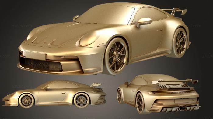 Автомобили и транспорт (Porsche 911 gt3 2022, CARS_3139) 3D модель для ЧПУ станка
