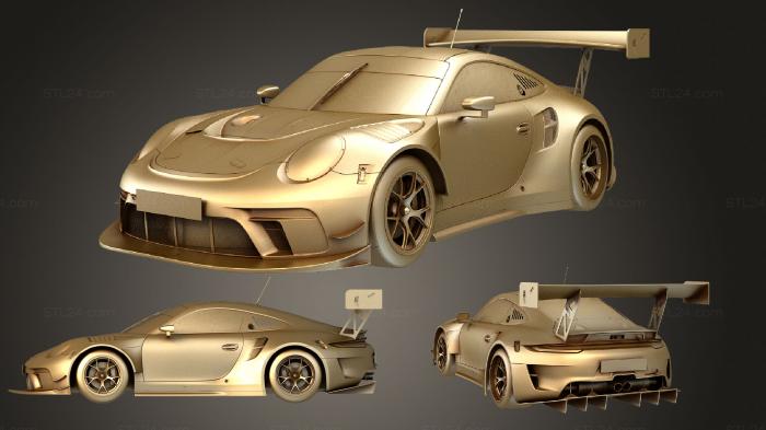 Автомобили и транспорт (Porsche 911 GT3R 2019, CARS_3140) 3D модель для ЧПУ станка