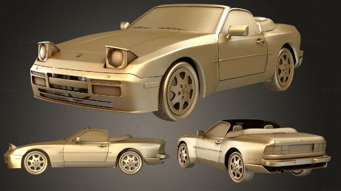 Автомобили и транспорт (Porsche 944 Кабриолет с салоном сверху вниз rev, CARS_3149) 3D модель для ЧПУ станка