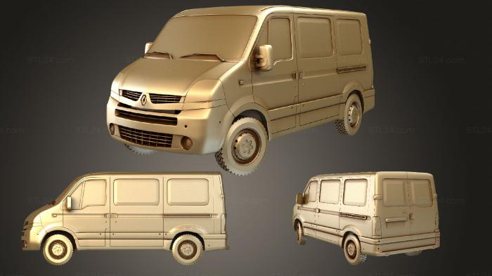Автомобили и транспорт (Renault Master Короткий Фургон 09 10 3D, CARS_3264) 3D модель для ЧПУ станка