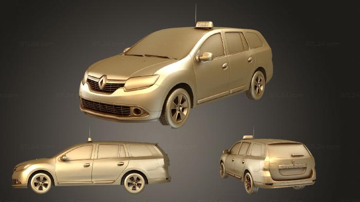 Автомобили и транспорт (Такси renault logan mcv 2016, CARS_3296) 3D модель для ЧПУ станка