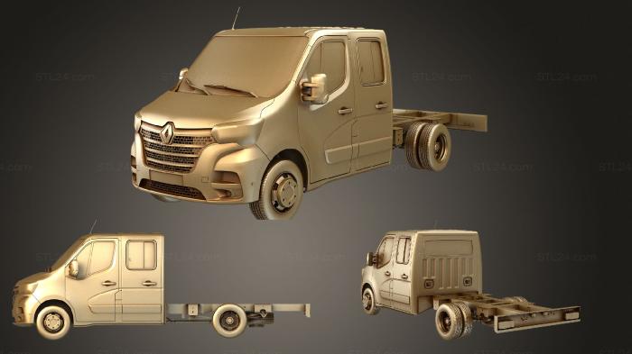 Автомобили и транспорт (Шасси Renault Master CrewCab DW E20 2020, CARS_3298) 3D модель для ЧПУ станка