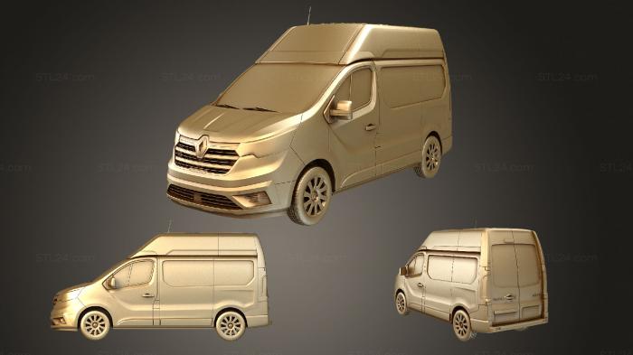 Автомобили и транспорт (Фургон Renault Trafic L1H2 2021, CARS_3328) 3D модель для ЧПУ станка