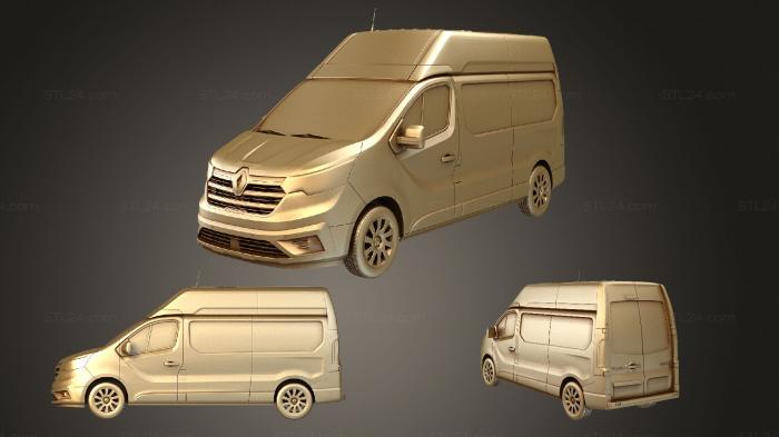 Автомобили и транспорт (Фургон Renault Trafic L2H2 2021, CARS_3330) 3D модель для ЧПУ станка