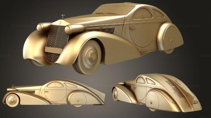 Автомобили и транспорт (Rolls Royce Phantom (Mk1) Jonckheere Купе 1934, CARS_3350) 3D модель для ЧПУ станка