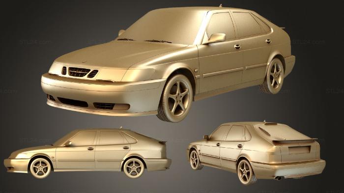 Автомобили и транспорт (Saab 9 3 хэтчбек 5 дверей 2001, CARS_3380) 3D модель для ЧПУ станка