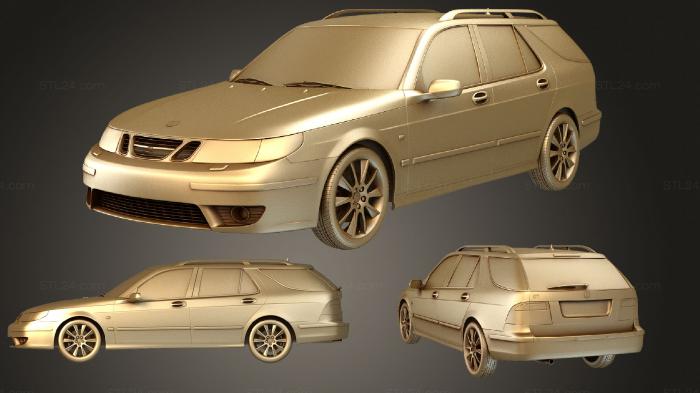Автомобили и транспорт (Saab 9 5 Универсал Аэро 2005, CARS_3382) 3D модель для ЧПУ станка