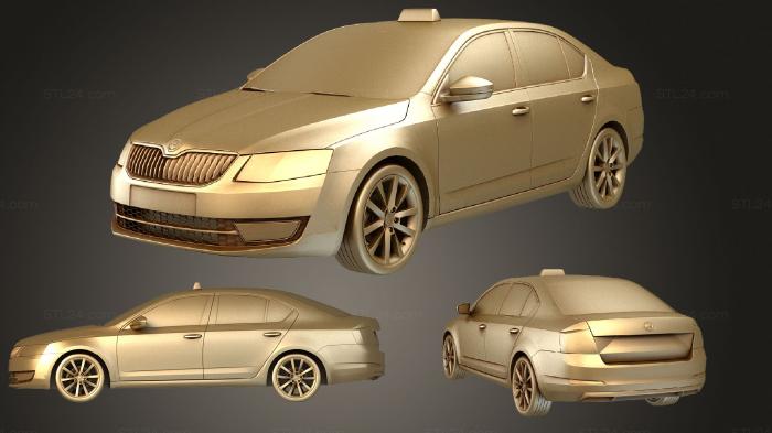 Автомобили и транспорт (Skoda Octavia Московское такси, CARS_3430) 3D модель для ЧПУ станка