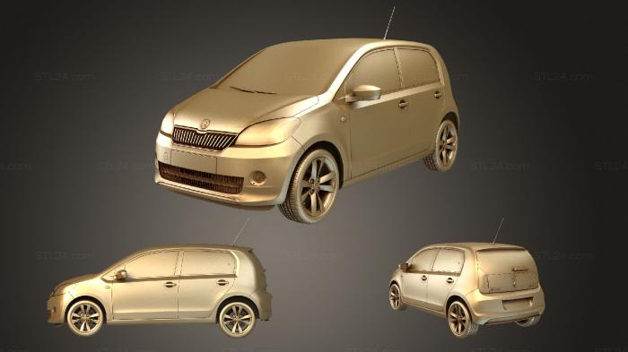 Автомобили и транспорт (Skoda Citigo 5D 2016, CARS_3437) 3D модель для ЧПУ станка