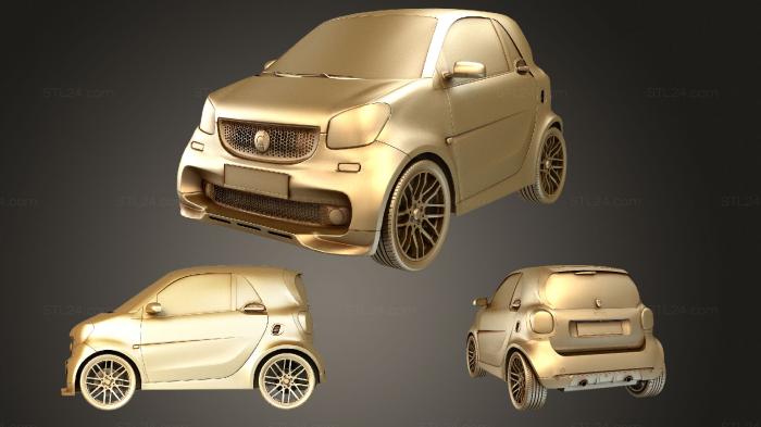 Автомобили и транспорт (Smart fortwo Brabus 3D, CARS_3447) 3D модель для ЧПУ станка