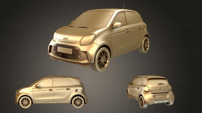 Автомобили и транспорт (Смарт для четырех 2020, CARS_3448) 3D модель для ЧПУ станка