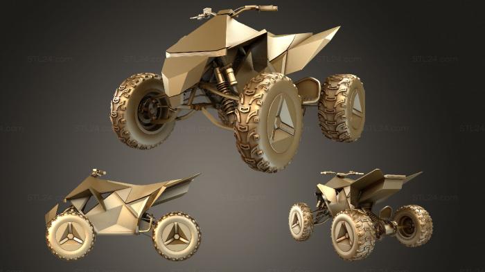 Vehicles (Tesla Cyberquad ATV Red, CARS_3567) 3D models for cnc