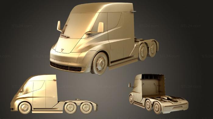 Автомобили и транспорт (Tesla Semi LR 2018, CARS_3576) 3D модель для ЧПУ станка