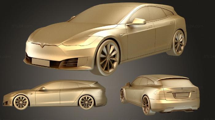 Автомобили и транспорт (Tesla S Shooting Brake 2019, CARS_3577) 3D модель для ЧПУ станка