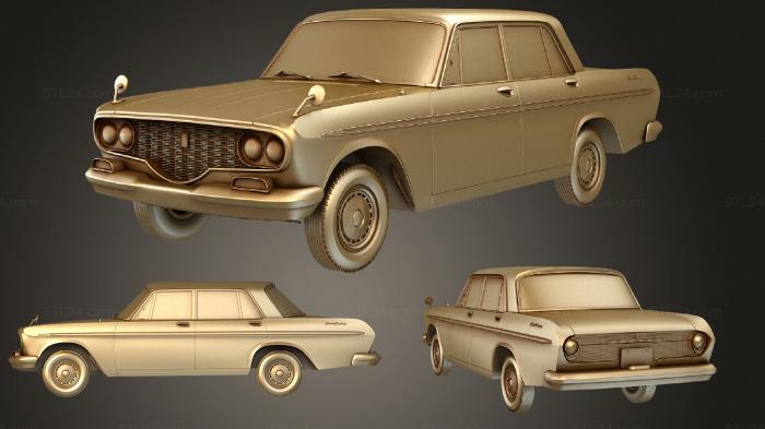 Автомобили и транспорт (Toyota Crown (Mk2) (S40) 1962, CARS_3622) 3D модель для ЧПУ станка