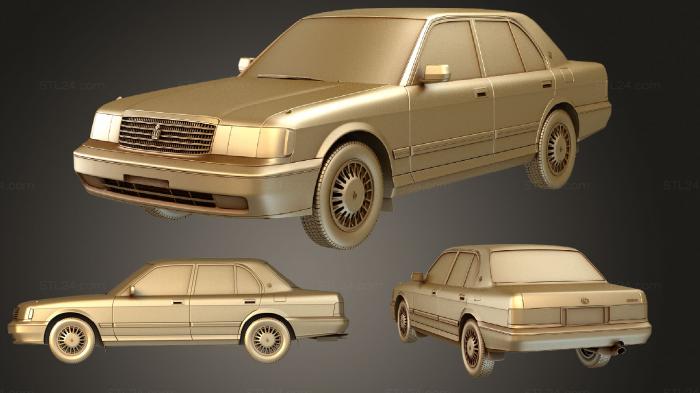 Автомобили и транспорт (Toyota Crown (Mk8f) (S130) седан 1991, CARS_3626) 3D модель для ЧПУ станка