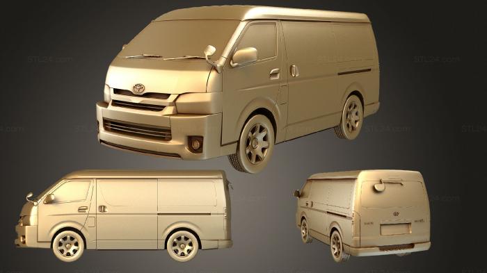 Автомобили и транспорт (Toyota Hiace (Mk5f) (H200) Пассажирский фургон L1H2 GL 2013, CARS_3643) 3D модель для ЧПУ станка