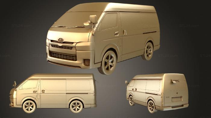 Автомобили и транспорт (Toyota Hiace (Mk5f) (H200) Пассажирский фургон L1H3 DX 2013, CARS_3644) 3D модель для ЧПУ станка