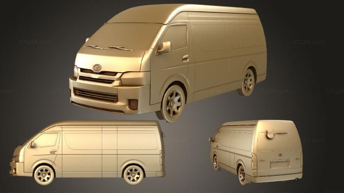 Автомобили и транспорт (Toyota Hiace (Mk5f) (H200) Пассажирский фургон L2H3 GLX 2013, CARS_3645) 3D модель для ЧПУ станка