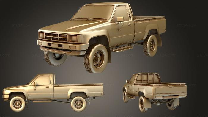 Автомобили и транспорт (Toyota Hilux (Mk4) DX Длинный кузов 1983, CARS_3651) 3D модель для ЧПУ станка