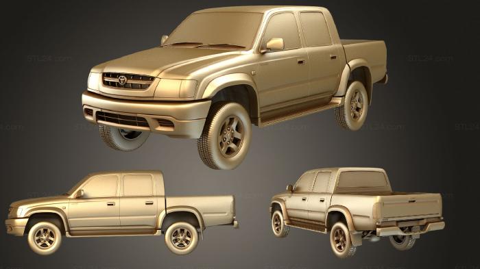 Автомобили и транспорт (Двухместный автомобиль Toyota Hilux (Mk6) 2001 года выпуска, CARS_3653) 3D модель для ЧПУ станка
