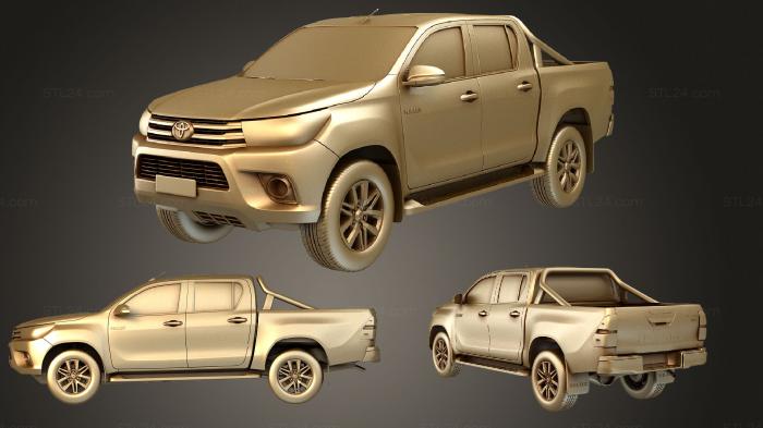 Автомобили и транспорт (Двойная кабина Toyota Hilux 2016 hipoly, CARS_3656) 3D модель для ЧПУ станка