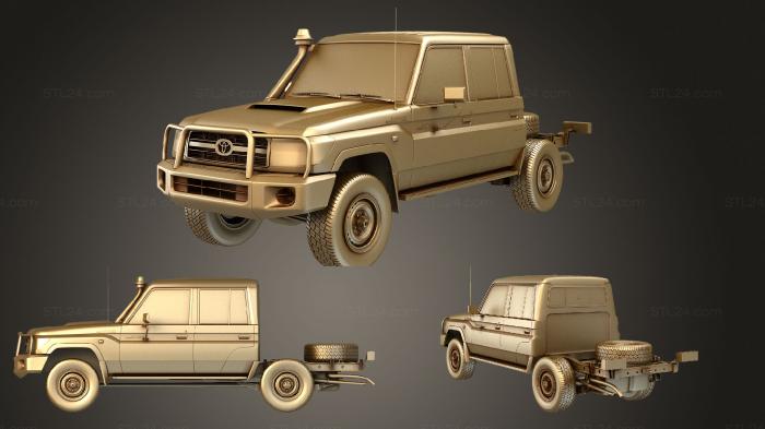 Автомобили и транспорт (Toyota Land Cruiser (Mk5f) (VDJ79R) Двухместное шасси HQinterior 2012, CARS_3672) 3D модель для ЧПУ станка