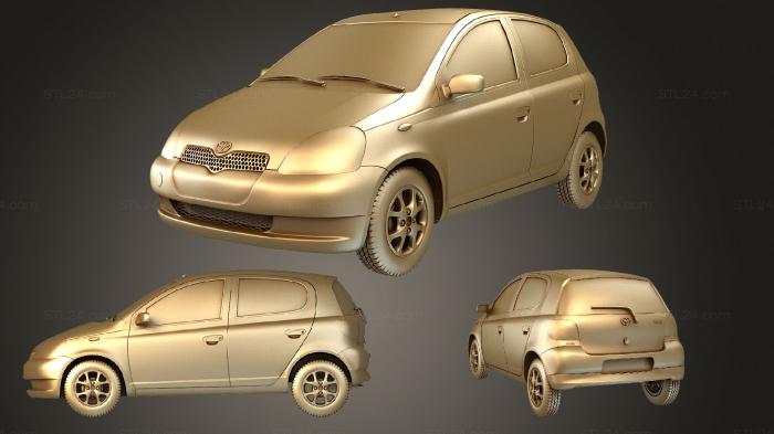 Автомобили и транспорт (Toyota Yaris (Mk1) (XP10) 5 дверей 1999, CARS_3709) 3D модель для ЧПУ станка