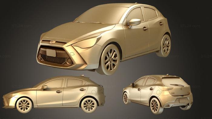 Автомобили и транспорт (Toyota Yaris Хэтчбек США 2020, CARS_3710) 3D модель для ЧПУ станка