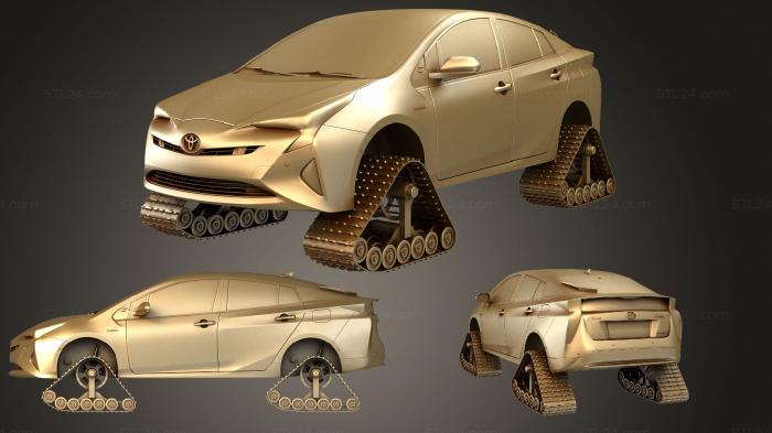 Автомобили и транспорт (Toyota prius  2017, CARS_3744) 3D модель для ЧПУ станка