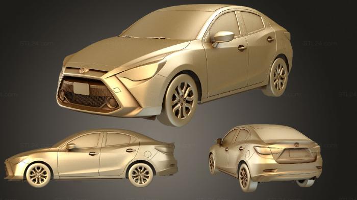 Автомобили и транспорт (Седан Toyota Yaris 2019, CARS_3760) 3D модель для ЧПУ станка