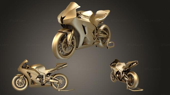 Автомобили и транспорт (Мотоцикл TT Isle of Man HondaCBR600RR, CARS_3787) 3D модель для ЧПУ станка