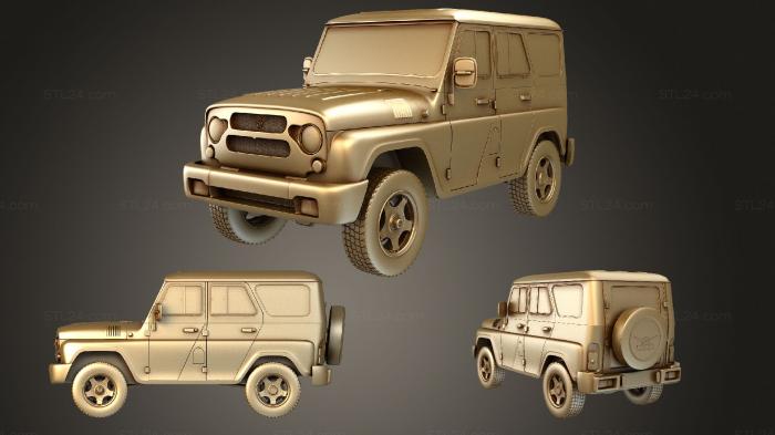 Автомобили и транспорт (УАЗ 315195 Хантер 2012, CARS_3793) 3D модель для ЧПУ станка