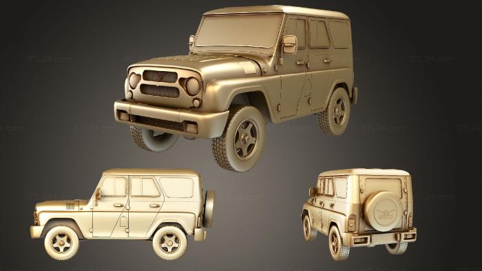Автомобили и транспорт (УАЗ  Хантер 2012, CARS_3794) 3D модель для ЧПУ станка