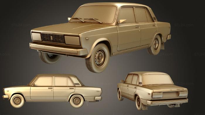 Автомобили и транспорт (ВАЗ Жигули (2105) седан 1997, CARS_3865) 3D модель для ЧПУ станка