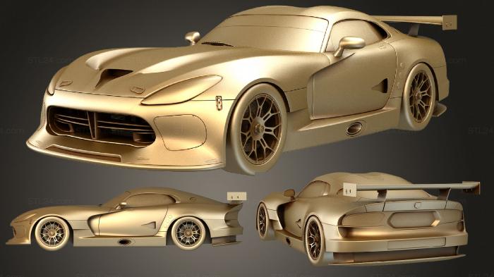Автомобили и транспорт (Viper gts r 2013 hipoly, CARS_3884) 3D модель для ЧПУ станка