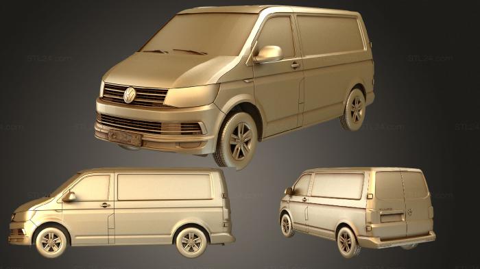 Автомобили и транспорт (Фургон Volkswagen Transporter L1H1HighlineT62018, CARS_3885) 3D модель для ЧПУ станка