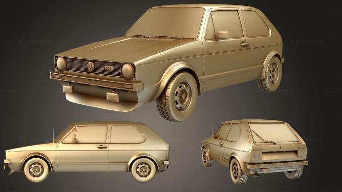 Автомобили и транспорт (Volkswagen Golf (Mk1) (A1) GTI 1975, CARS_3898) 3D модель для ЧПУ станка