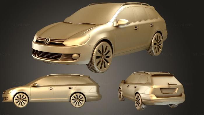 Автомобили и транспорт (Фольксваген Гольф Вариант 2010, CARS_3906) 3D модель для ЧПУ станка