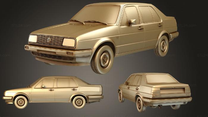 Автомобили и транспорт (Volkswagen Jetta (Mk2) (Тип 1G) 1984, CARS_3910) 3D модель для ЧПУ станка