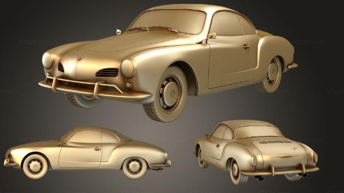 Автомобили и транспорт (Volkswagen Karmann Ghia (Typ14) Купе 1955, CARS_3916) 3D модель для ЧПУ станка