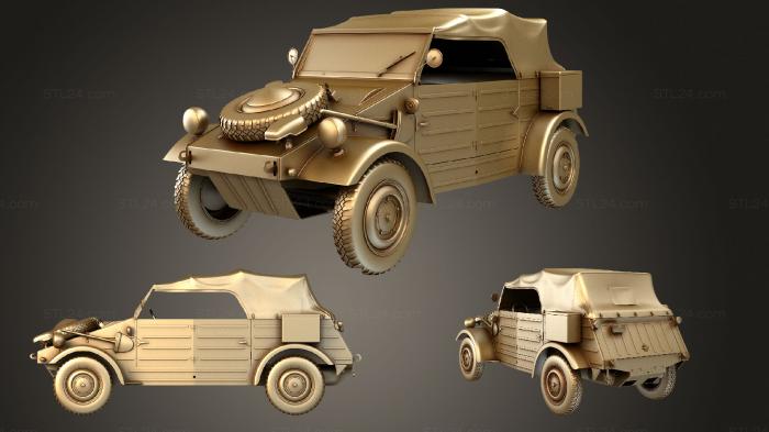 Автомобили и транспорт (Volkswagen Kubelwagen 1945, CARS_3917) 3D модель для ЧПУ станка