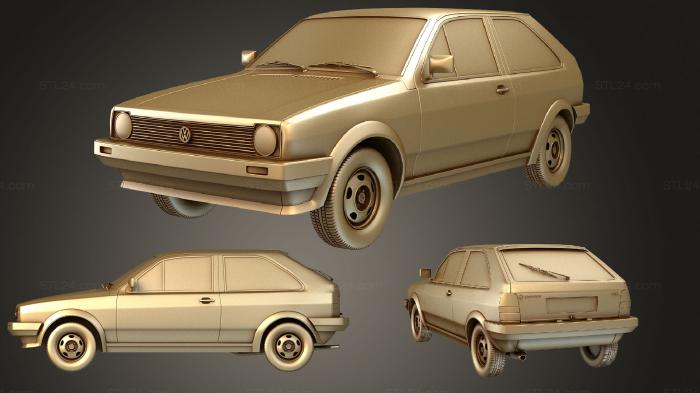 Автомобили и транспорт (Volkswagen Polo (Mk2) (Тип 86C) купе 1989, CARS_3926) 3D модель для ЧПУ станка