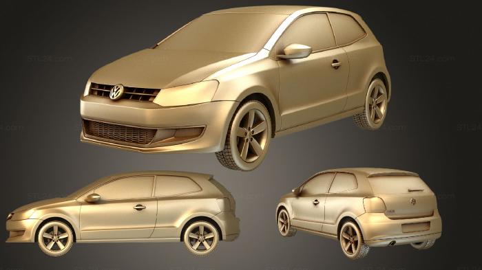 Автомобили и транспорт (Фольксваген Поло 3 двери 2010, CARS_3929) 3D модель для ЧПУ станка
