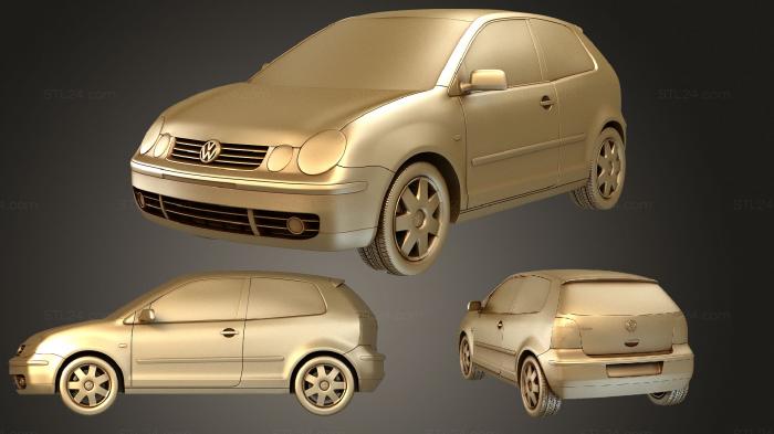 Автомобили и транспорт (Volkswagen Polo Mk4 хэтчбек 3 двери 2001, CARS_3931) 3D модель для ЧПУ станка