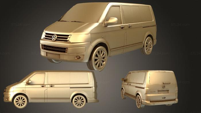 Автомобили и транспорт (Volkswagen Transporter Caravelle 2011, CARS_3943) 3D модель для ЧПУ станка