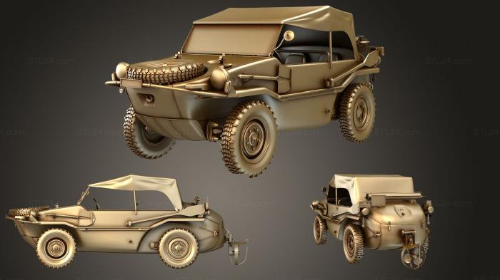 Автомобили и транспорт (Volkswagen Typ 166 Schwimmwagen 1942, CARS_3945) 3D модель для ЧПУ станка